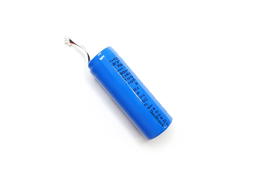 Blue Replacement Battery for DermLite DL4 and DL4W on white background
